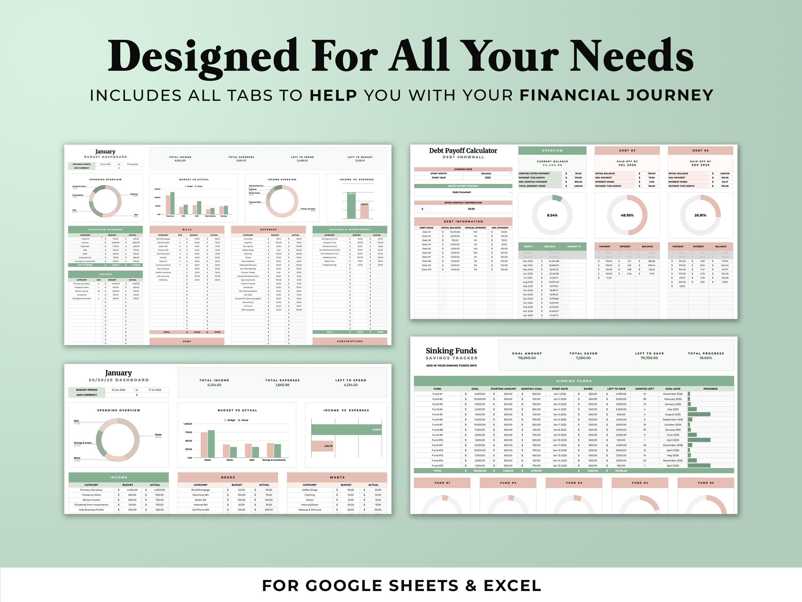 Budget By Paycheck Tracker - Green