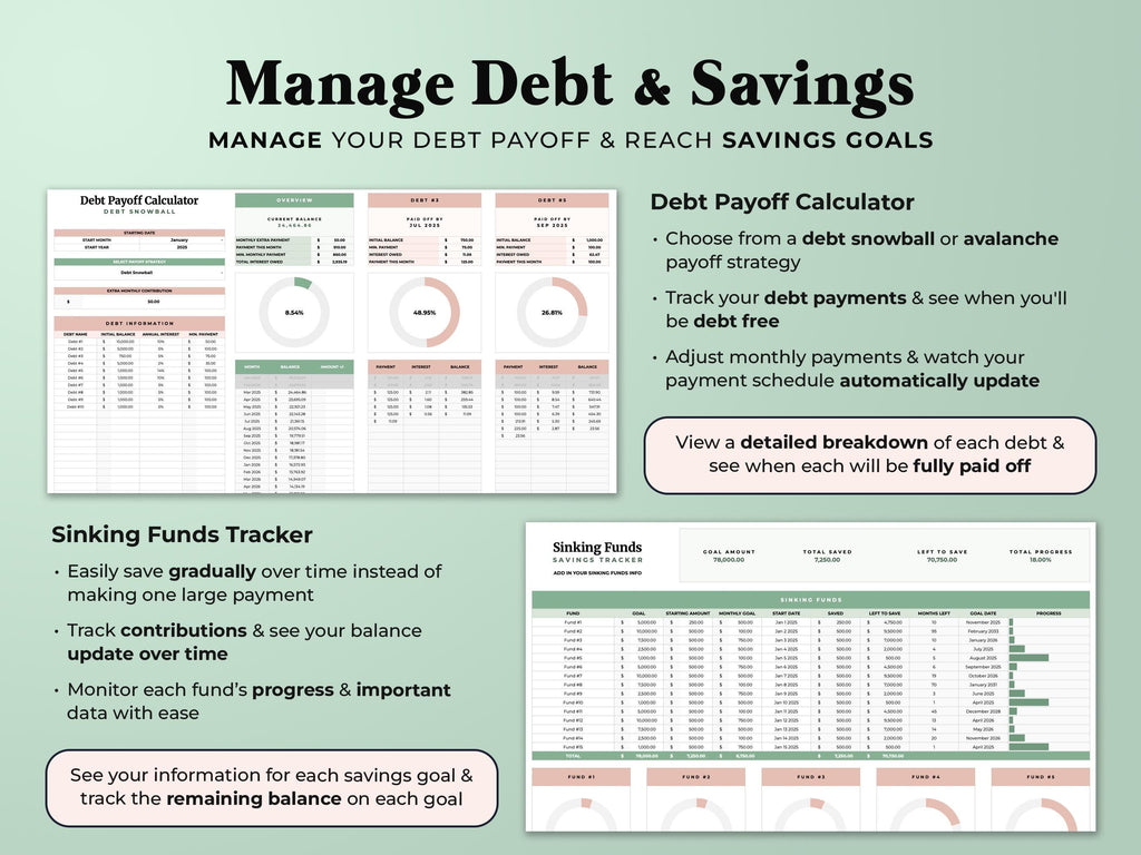 Budget By Paycheck Tracker - Green
