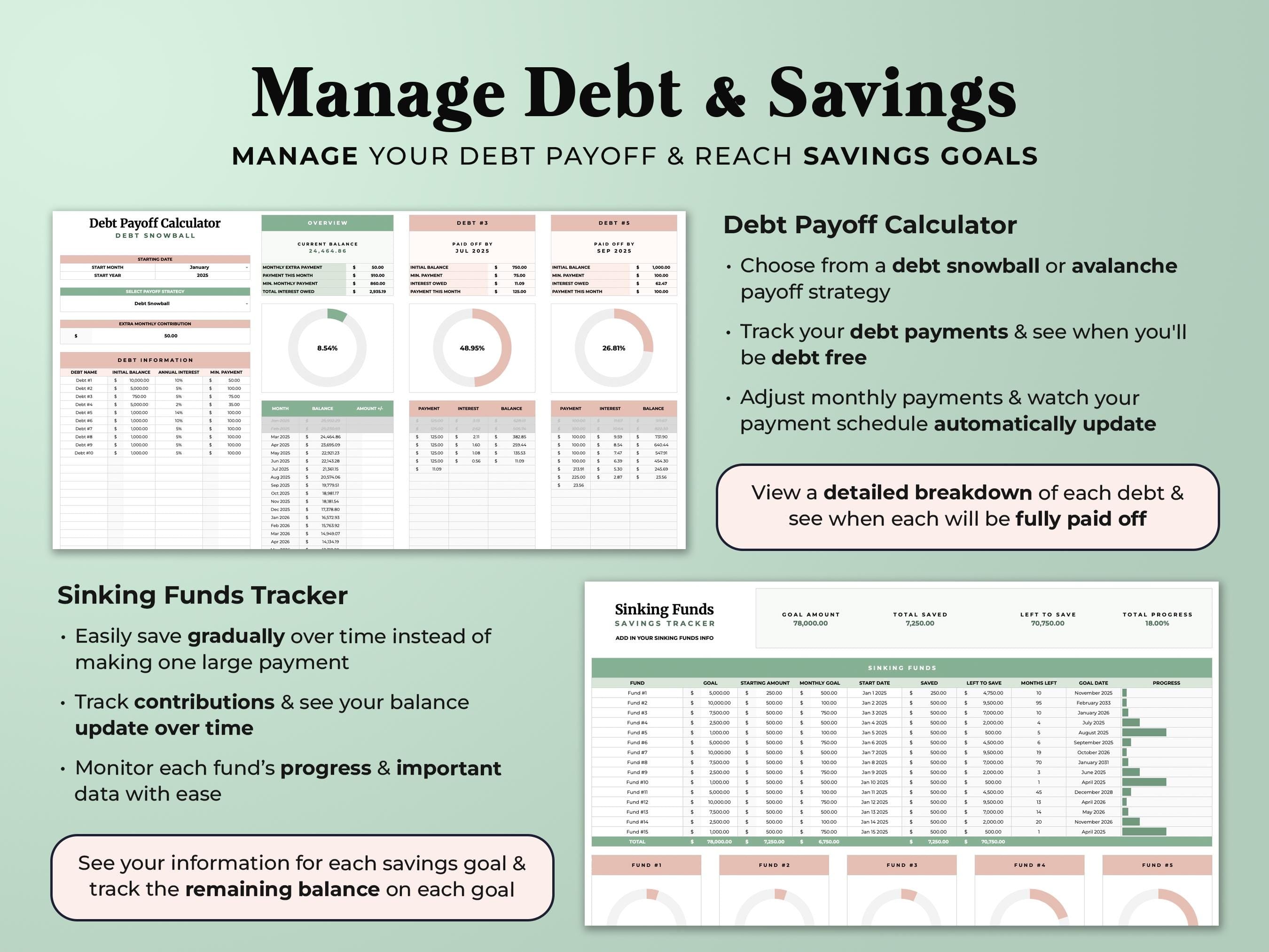 Budget By Paycheck Tracker - Green