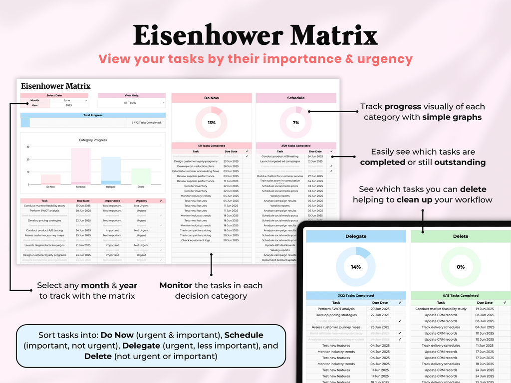 All In One Ultimate Task Tracker - Pink