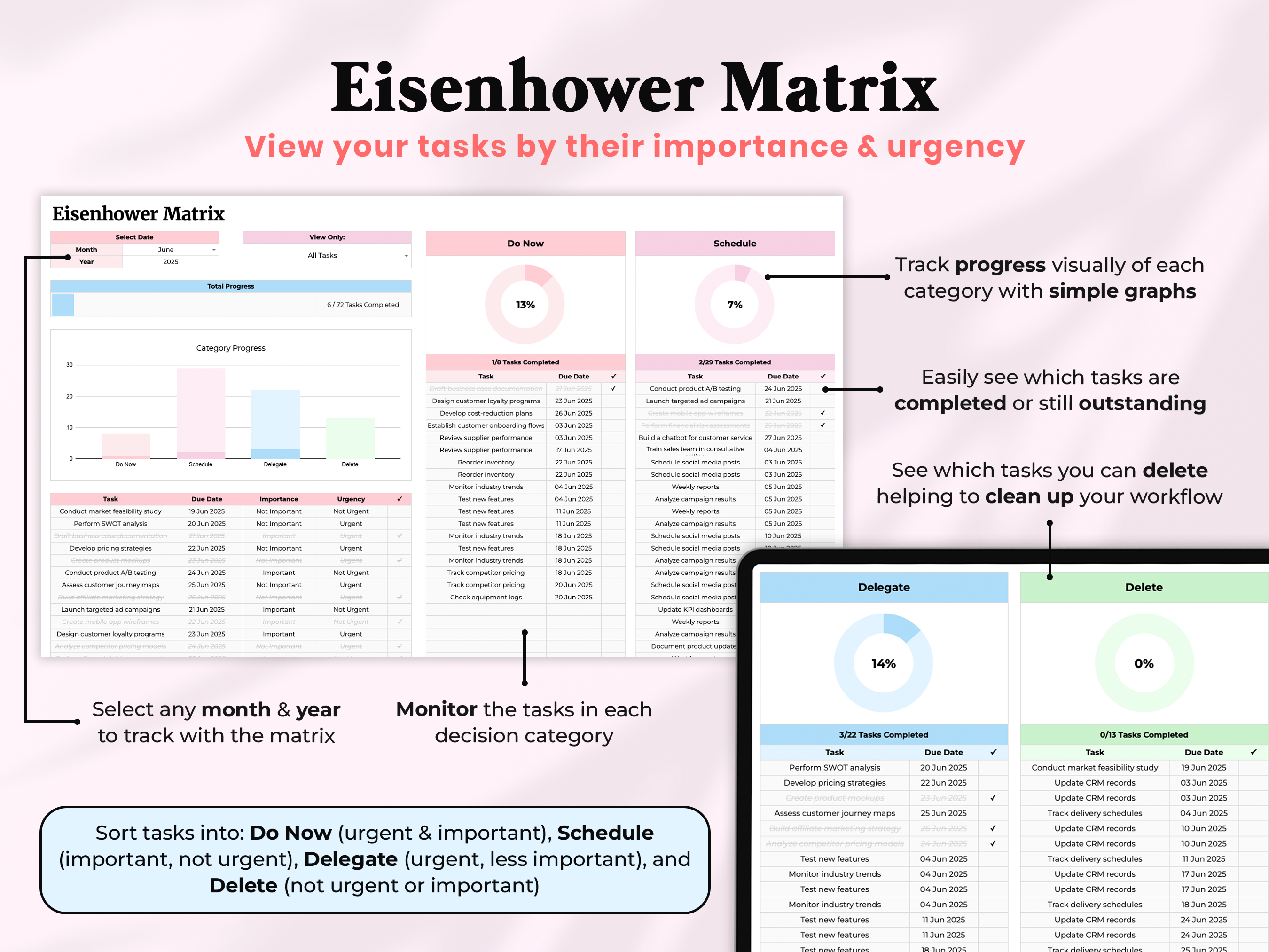 All In One Ultimate Task Tracker - Pink