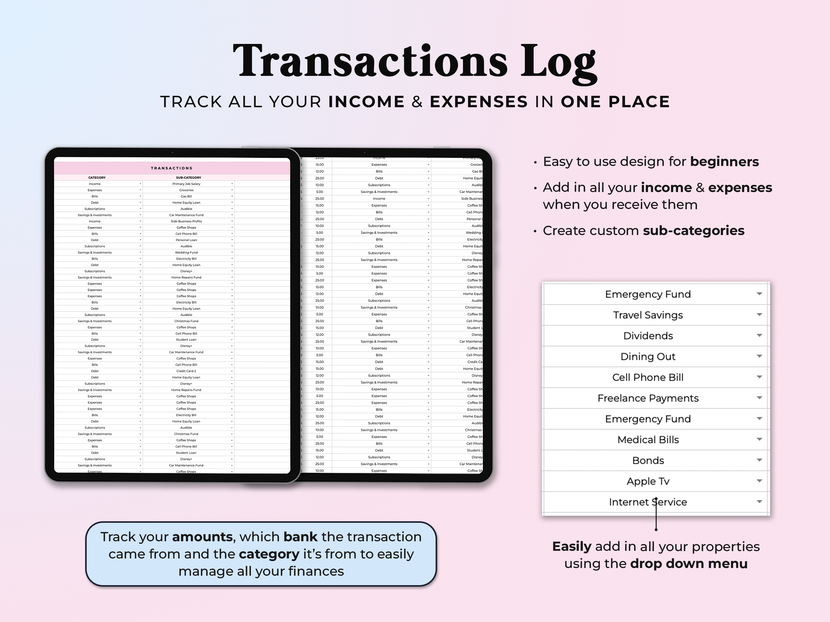 Budget By Paycheck Tracker - Pink