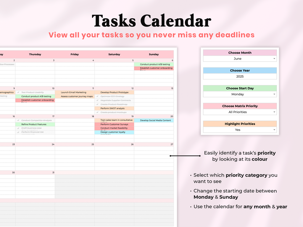 All In One Ultimate Task Tracker - Pink