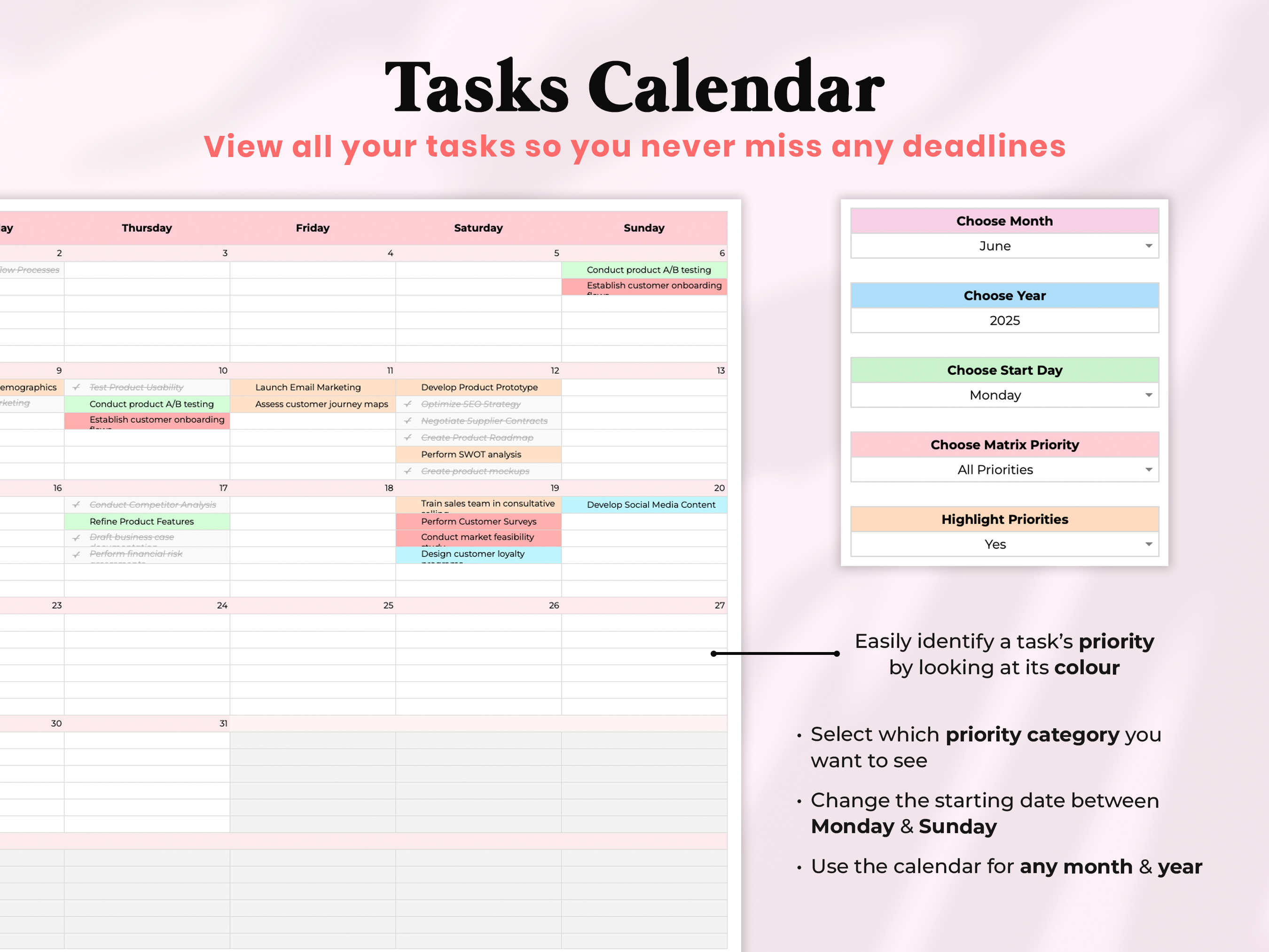 All In One Ultimate Task Tracker - Pink