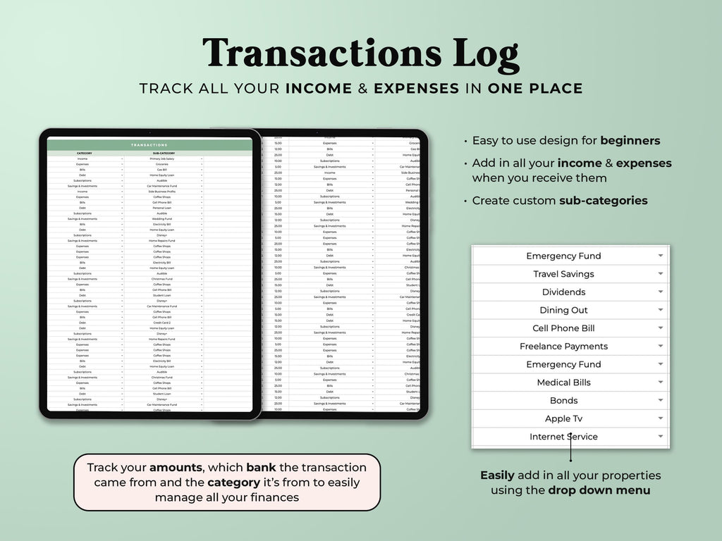 Budget By Paycheck Tracker - Green